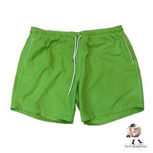 Bugatchi Uomo Swim Shorts Mens XL Extra Large Peapod Green Stretch Waist Trunks